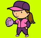 Dibujo Jugadora de béisbol pintado por marifer