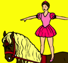 Dibujo Trapecista encima de caballo pintado por lizmaosvaldo