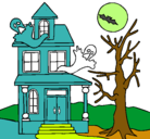 Dibujo Casa fantansma pintado por lacasadeterordeoscar