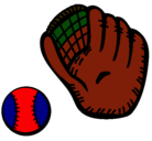 Dibujo Guante y bola de béisbol pintado por santiagocabrales