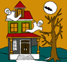Dibujo Casa fantansma pintado por eli