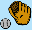 Dibujo Guante y bola de béisbol pintado por beisbol