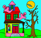 Dibujo Casa fantansma pintado por marta