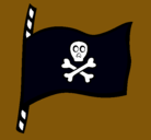 Dibujo Bandera pirata pintado por julia
