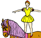 Dibujo Trapecista encima de caballo pintado por MELANY