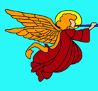 Dibujo Ángel con grandes alas pintado por amalia