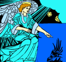Dibujo Ángel del pesebre pintado por angeles