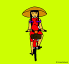Dibujo China en bicicleta pintado por vatama