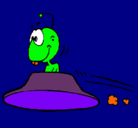 Dibujo Extraterrestre volando pintado por jazmin