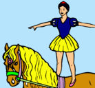 Dibujo Trapecista encima de caballo pintado por gina
