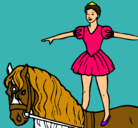 Dibujo Trapecista encima de caballo pintado por Daniella