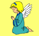 Dibujo Ángel orando pintado por LUIGI