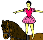 Dibujo Trapecista encima de caballo pintado por miladys