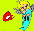 Dibujo Ángel pintado por paloma