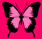 Dibujo Mariposa con alas negras pintado por michi