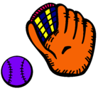 Dibujo Guante y bola de béisbol pintado por sayuri