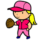 Dibujo Jugadora de béisbol pintado por jessica