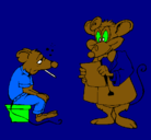 Dibujo Doctor y paciente ratón pintado por memoypolo