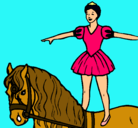 Dibujo Trapecista encima de caballo pintado por Marta