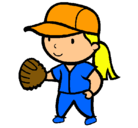 Dibujo Jugadora de béisbol pintado por raura