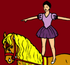 Dibujo Trapecista encima de caballo pintado por javier