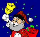 Dibujo Santa Claus y su campana pintado por estrella