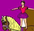 Dibujo Trapecista encima de caballo pintado por MARIANA