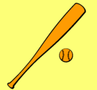 Dibujo Bate y bola de béisbol pintado por oriol