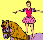 Dibujo Trapecista encima de caballo pintado por ariadna