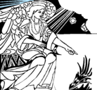 Dibujo Ángel del pesebre pintado por vicky