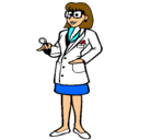Dibujo Doctora con gafas pintado por karla