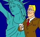 Dibujo Estados Unidos de América pintado por pea