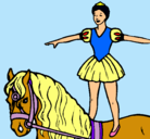 Dibujo Trapecista encima de caballo pintado por alex