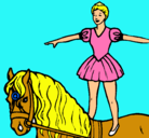 Dibujo Trapecista encima de caballo pintado por ANGELA