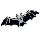 Dibujo Murciélago volando pintado por bruja