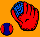 Dibujo Guante y bola de béisbol pintado por winston
