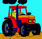Dibujo Tractor en funcionamiento pintado por titoabyomar
