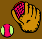 Dibujo Guante y bola de béisbol pintado por karen