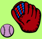 Dibujo Guante y bola de béisbol pintado por winston