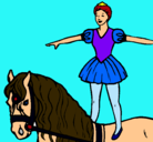 Dibujo Trapecista encima de caballo pintado por xochilt