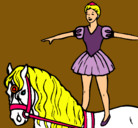 Dibujo Trapecista encima de caballo pintado por noelia