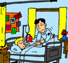Dibujo Niño hospitalizado pintado por Gustavo