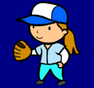 Dibujo Jugadora de béisbol pintado por jack
