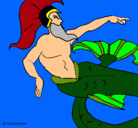 Dibujo Poseidón pintado por narciso