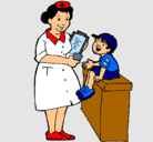 Dibujo Enfermera y niño pintado por dayana