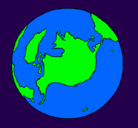 Dibujo Planeta Tierra pintado por justyn