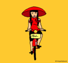 Dibujo China en bicicleta pintado por Yaricuchirrilifú
