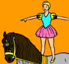 Dibujo Trapecista encima de caballo pintado por luciamesa