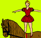 Dibujo Trapecista encima de caballo pintado por Marga