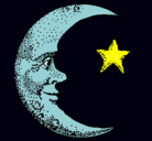 Dibujo Luna y estrella pintado por pipe
